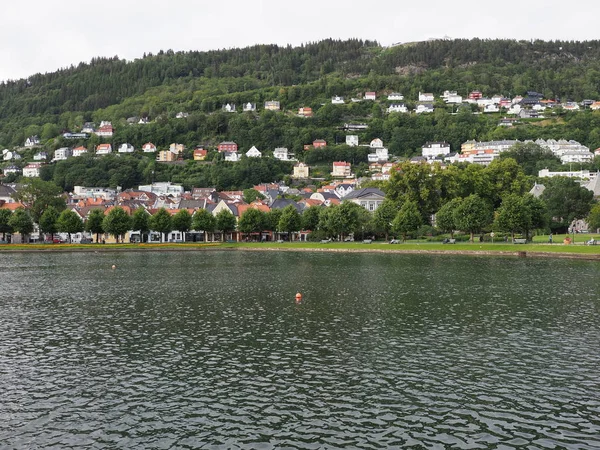 Pohled Lille Lungegardsvannet Nebo Jezero Smalungeren Centru Města Bergen Okrese — Stock fotografie