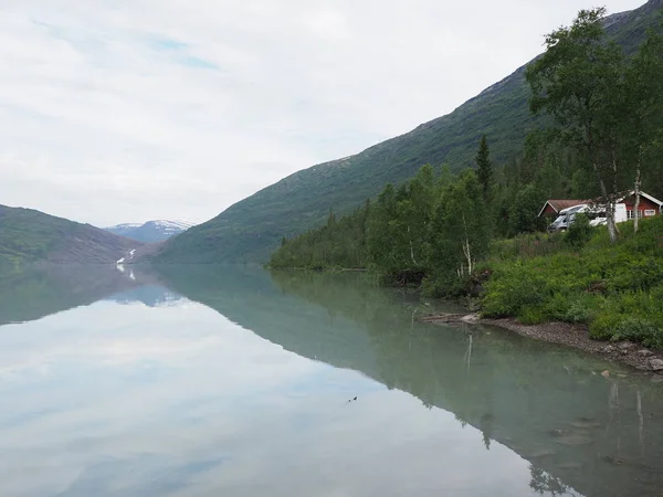 Scenic landscape of Svartisvatnet lake near Svartisen gleccser, Norvégia — Stock Fotó