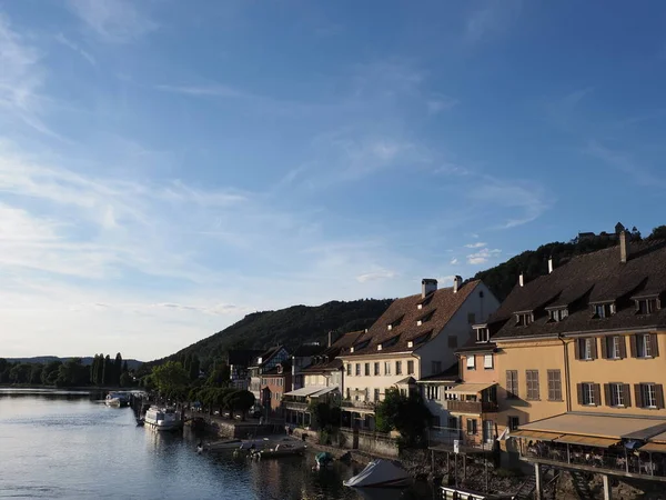 Stein Rhein Switzerland August 2018 Restaurants European Town Canton Schaffhausen — 图库照片