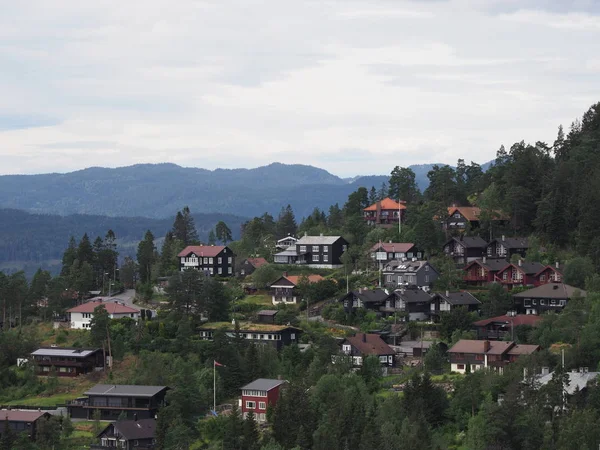 Fjordlandschaften Der Nähe Der Stadt Oslo Norwegischen Holmenkollen Mit Bewölktem — Stockfoto