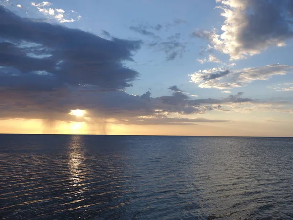 Удивительный Закат Заливе Города Кампече Штате Табаско Мексике Тихий Океан — стоковое фото