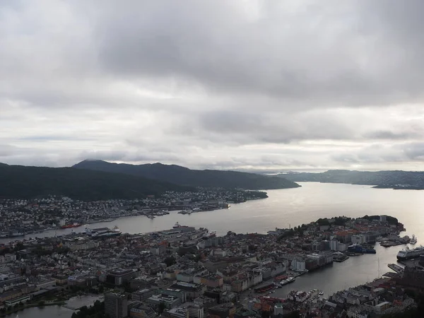 Bergen Noorwegen Juli 2019 Landschap Van Europese Stad Bergen Fjord — Stockfoto