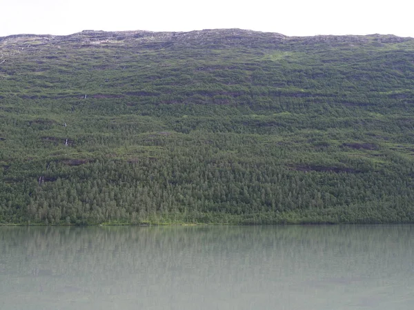 Rocky Slope Svartisvatnet Lake Landscapes European Svartisen Glacier Nordland County — ストック写真