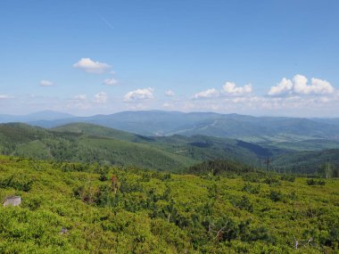 Salmopol yakınlarındaki Sessiz Silezya Beskids Dağları Polonya 'yı geçiyor