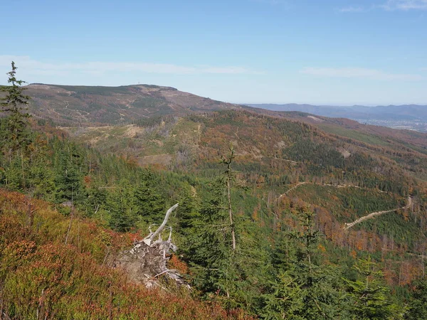 Sierra de Beskids Silesia Natural cerca del paso de Salmopol Polonia — Foto de Stock