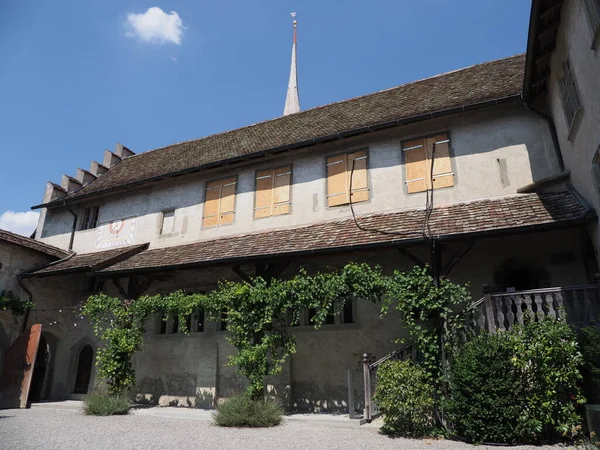 Houses George Monastery European Town Canton Schaffhausen Switzerland Clear Blue — Fotografia de Stock