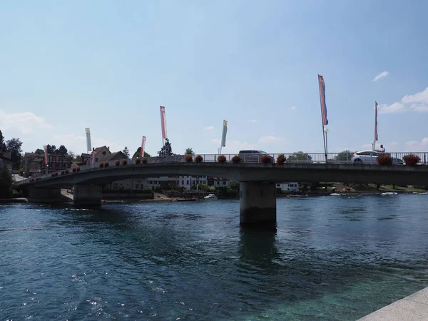 Дорожный Мост Над Рекой Рейн Европейском Городе Штайн Рейн Кантоне — стоковое фото