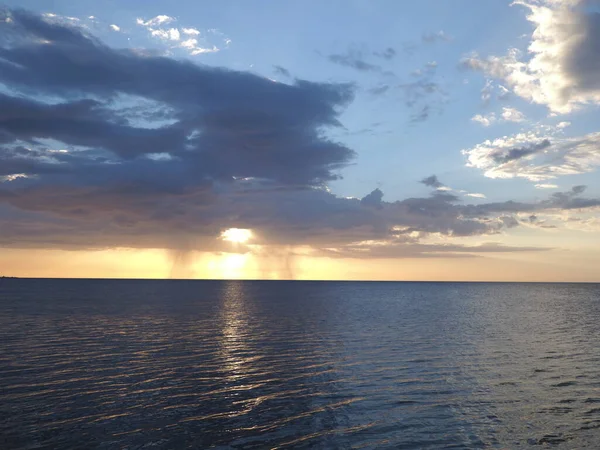Закат Солнца Заливе Города Кампече Штате Табаско Мексике Тихий Океан — стоковое фото