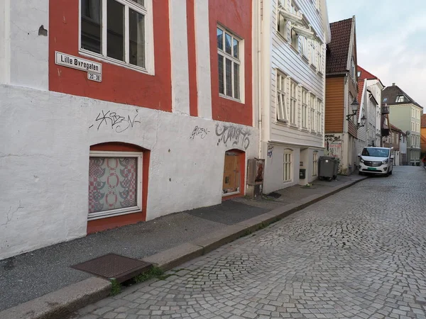 Facades Street City Center Bergen European Town Hordaland Region Norway — Photo