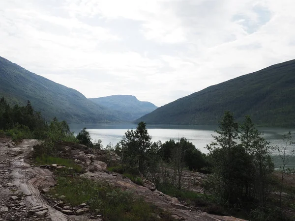 Path Svartisvatnet Lake Landscapes European Svartisen Glacier Nordland County Norway — Stockfoto