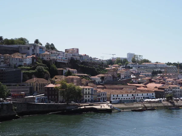 Площа Старої Рібейри Біля Річки Дуро Португальському Портовому Місті Євро — стокове фото