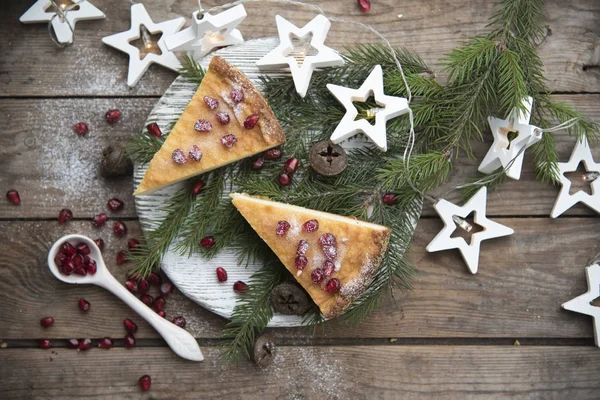 Christmas and winter dessert — Stock Photo, Image