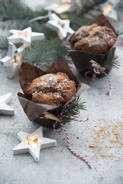 Muffins Christmas Decoration — Stock Photo, Image