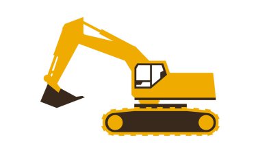 Ekskavatör simgesi. Vektör çizim. Şık stili.