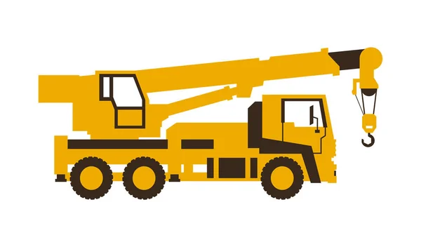 Icône camion grue. Machines de construction. Illustration vectorielle. Style élégant . — Image vectorielle