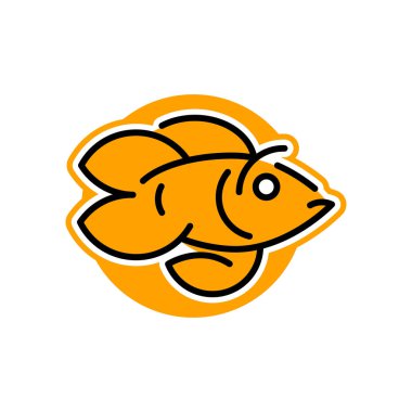 Logo goldfish. Vektör çizim. Çizgi stili