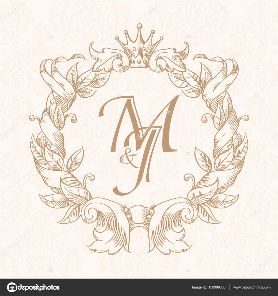 Elegante plantilla de diseño de monograma de contorno floral para una o dos  letras. Monograma de boda. Signo de negocio, identidad monograma para  restaurante, boutique, hotel, heráldico, joyería . Vector de stock #, image size:963x1024
