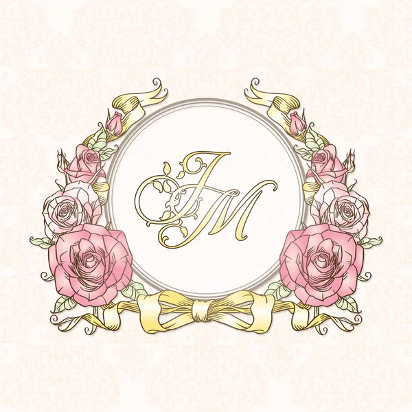 Elegant floral monogram design template for one or two letters. Wedding monogram. Business sign, monogram identity for restaurant, boutique, hotel, heraldic, jewelry. Royalty Free Stock Illustrations