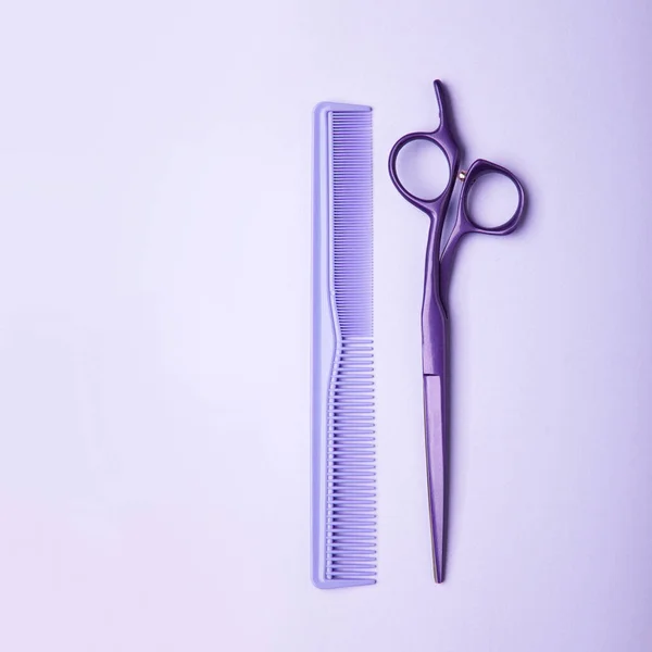 Stilvolle Professionelle Friseurscheren Und Kämme Friseursalon Konzept Friseur Werkzeug Set Stockbild