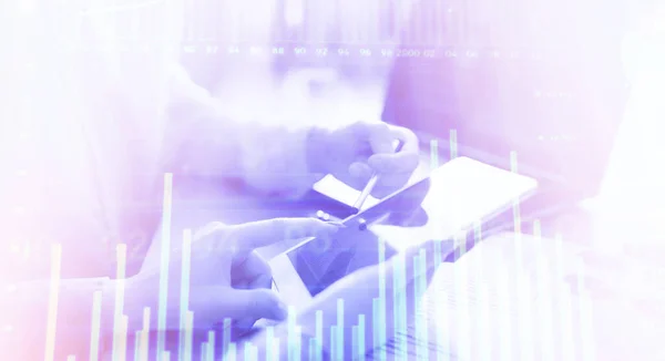 Geschäftsleute Treffen Planungsanalyse Statistiken Brainstorming Abstrakten Hintergrund Finanzmarktstrategiekonzept Stockfoto