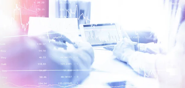 Geschäftsleute Treffen Planungsanalyse Statistiken Brainstorming Abstrakten Hintergrund Finanzmarktstrategiekonzept lizenzfreie Stockbilder