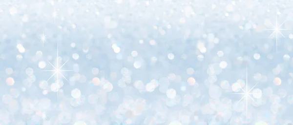 Winter Christmas Sparkling Shiny Silver Bright Glittering Abstract Bokeh Background — Stockfoto