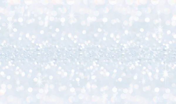 Winter Christmas Sparkling Shiny Silver Bright Glittering Abstract Bokeh Background — Stockfoto