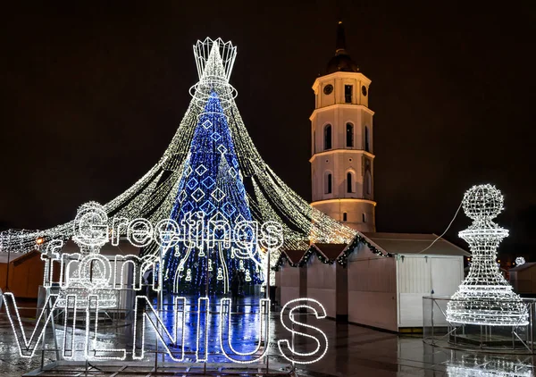 2019 Noeli için Vilnius 'ta Noel ağacı.