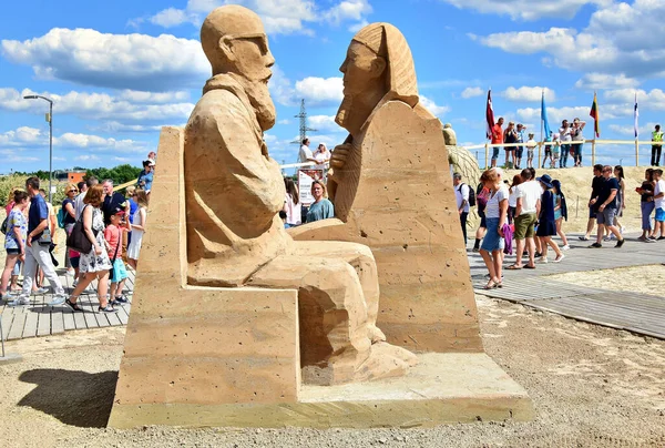 Jelgava Lettonie 2019 Fête Des Grandes Sculptures Sable Des Souverains — Photo