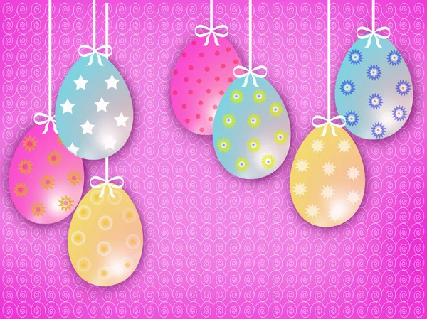 Multicolored Easter Eggs Gray Background — Stock Photo, Image