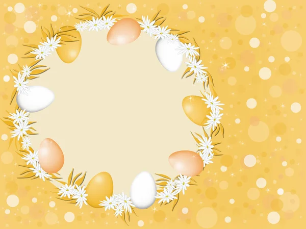 Easter Greeting Card Golden Tones Eggs — Stock Photo, Image