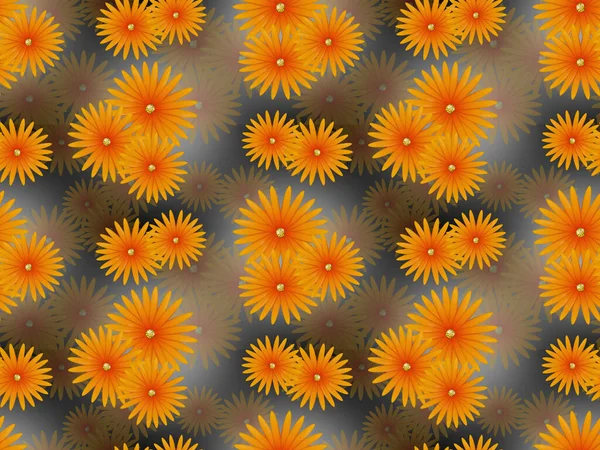Adorno Floral Flores Naranjas Patrón Brillante Flores — Foto de Stock