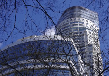 Ukrayna, Kiev. Şehirdeki cam kuleler.