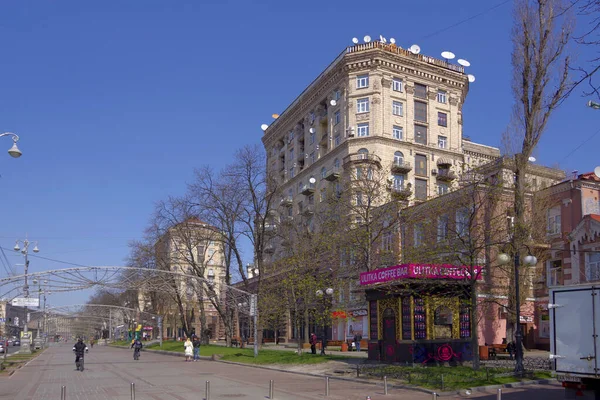 Ucrânia Kiev Rua Khreschatyk Centro Cidade — Fotografia de Stock