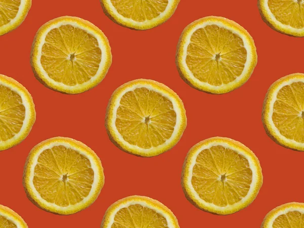 Seamless Pattern Orange Slices Orange Background — Stock Photo, Image