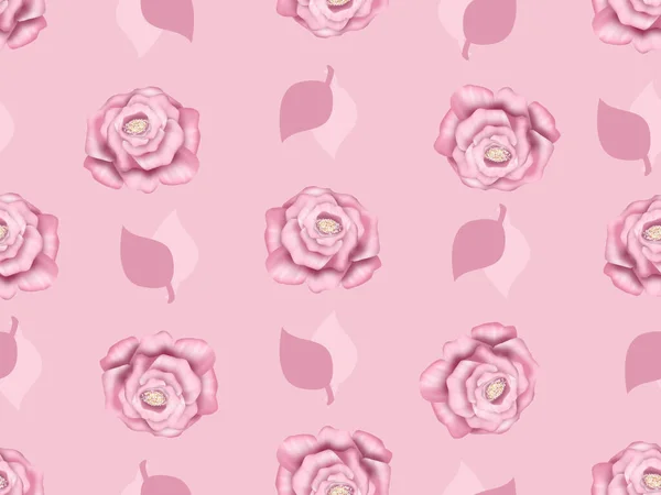 Απρόσκοπτη Floral Σχέδιο Λεπτή Ροζ Παιώνιες — Φωτογραφία Αρχείου