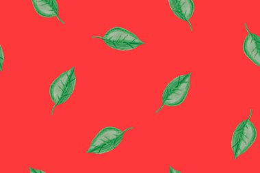 Renkli suluboya yapraklı kusursuz desen.