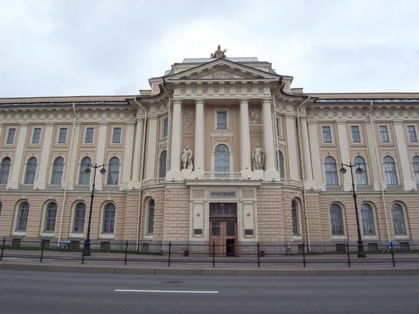 The building of the Art Academy in St. Petersburg. The building, parts of the facade and decor.