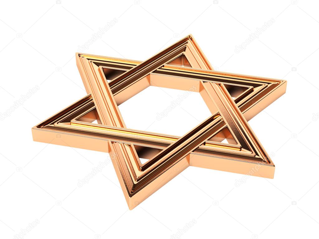 Golden star of David with a chain