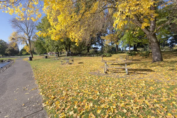 Mavi göl günbatımı Oregon Park'ta.