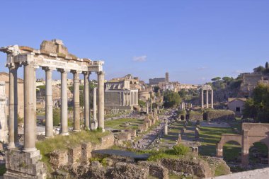 Korunmuş antik Roma kalıntıları.