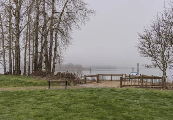 Landschap Fog Columbia Rivier Park — Stockfoto