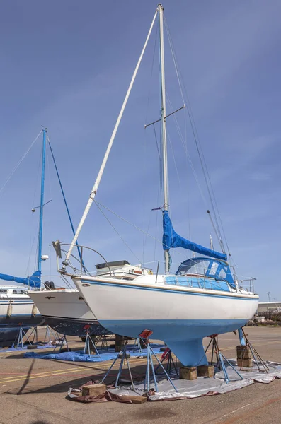 Zeilboot Reparatie Restauratie Een Scheepswerf Astoria Oregon — Stockfoto