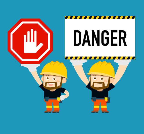 cartoon character of worker,builder set