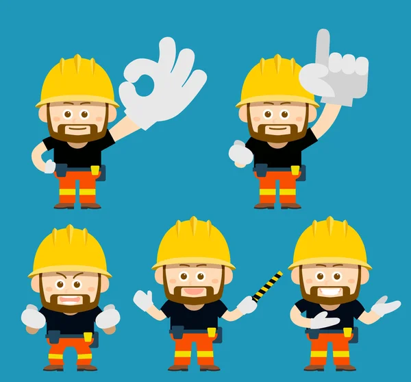 Zeichentrickfigur des Arbeiters, Bauarbeiter — Stockvektor