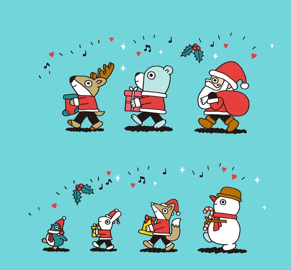 Set di personaggi natalizi — Vettoriale Stock