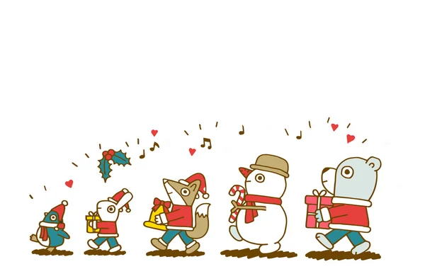 Personajes divertidos de Navidad — Vector de stock