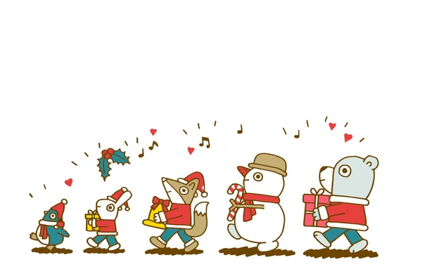 Personajes divertidos de Navidad Vectores de stock libres de derechos