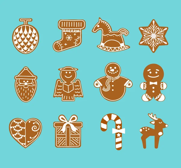 Conjunto de iconos de Navidad — Vector de stock