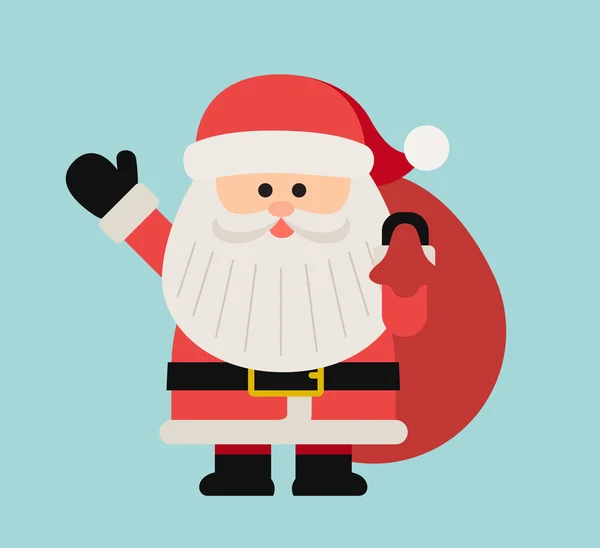 Santa Claus with gift sack delivery — ストックベクタ